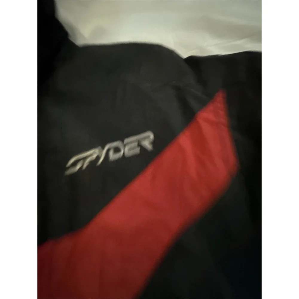 SPYDER Xscap Ski Jacket Mens M Black/Red Snowboard Shell Only No Hood READ